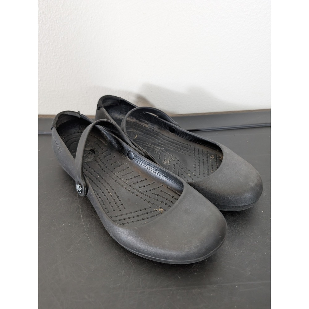 Crocs Alice Work Mary Jane Women's 7 Flats Black Slip Resistant Shoes